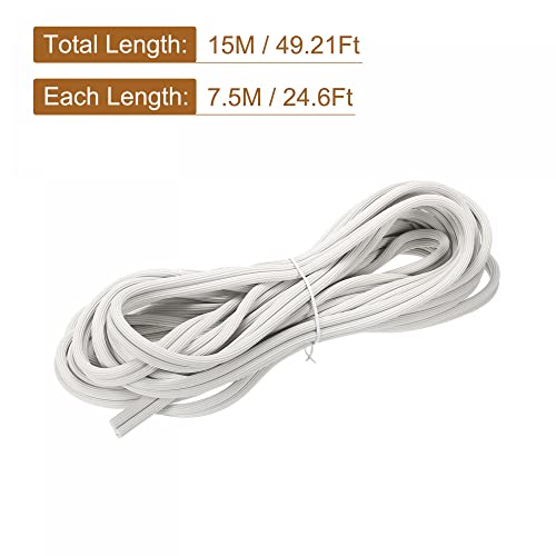 uxcell Screen Spline, 15M/49.21Ft Silicone Sealing Strip 6.5mm OD White - size: 6.5mm x 15M