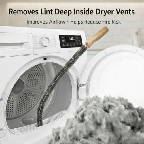 4-Pack Dryer Vent Cleaner Kit - Long Flexible Dryer Lint Brush & Refrigerator Coil Cleaner - Multi-Use Radiator Brush & Lint Trap Cleaning Tool for Fire Prevention - size: Full (Pack of 2)
