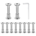 HARFINGTON 10 Set M6x35mm Hex Drive Socket Cap Bolt and M6x10mm Nuts with M4 Hex Wrench, Furniture Connector Bolts and Screws for Furniture Countersunk Belt, Silver - size: M6x35mm, M6x10mm