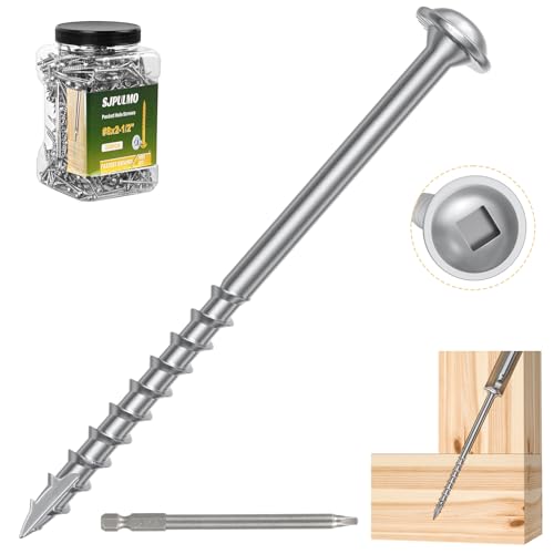Pocket Hole Screws 2-1/2 Inch, 320Pcs Exterior Pocket Screws #8 X 2-1/2" - color: Silver, size: #8 X 2-1/2"