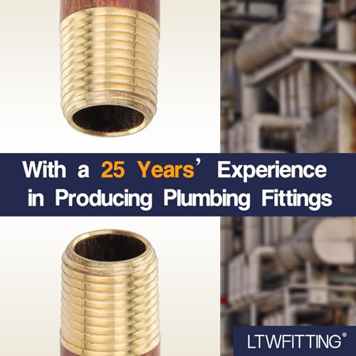 LTWFITTING Brass Long Nipple Kit(4-1/2,5,5-1/2,6,10,12) x 1/8 MPT(12pcs)