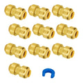 SUNGATOR 1/2 Inch Straight Coupling, Push-to-Connect Fittings, 10-Pack - color: Brass Coupling, 10 Pack, size: 1/2 Inch