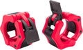 USA Made Olympic Barbell Collar 2 inch Quick Release Pair of Locking 2" Pro Weight Bar Plate Locks Clamp Clips for Workout Weightlifting Fitness Training - color: Red w/ Black, style: Classic Imported