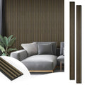 Art3d 96 x 6 Inch 3D Fluted Wood Textured Slat Wall Panel, 8-Pack, Ebony - color: Ebony, size: 96*6