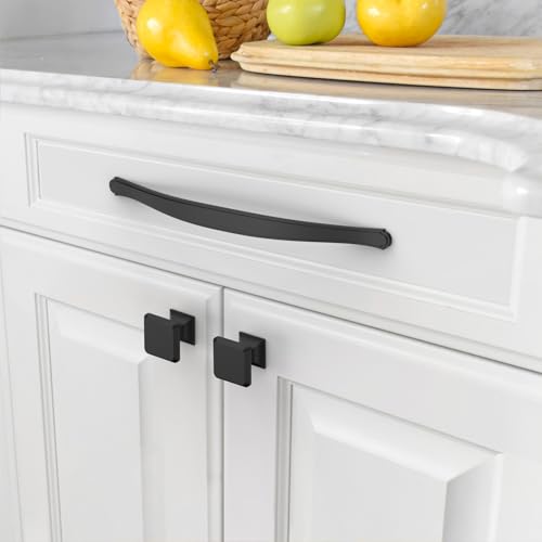Amerdeco 10 Pack Matte Black Cabinet Pulls 7.5 Inch(192mm) Hole Center Drawer Pulls Cabinet Hardware Kitchen Cabinet Handles for Bathroom ZH0068 - color: Matte Black, size: 7.5"/192MM Hole Center