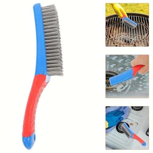 Stainless Steel Wire Brush, Ergonomic Plastic Handle, Perfect for Removing Rust, Sludge, Dirt, and Paint, deep Cleaning