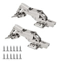 BADALU 165 Degree Kitchen Cabinet Hinges (1 Pair, 2 PCS) Concealed Hydraulic Adjustable Mounting, Soft Closing Nickel-Plated Steel Buffer Dampers for Frameless Cabinet Doors(Fixed Half Overlay) - style: 165 Degree Half Overlay 2pcs