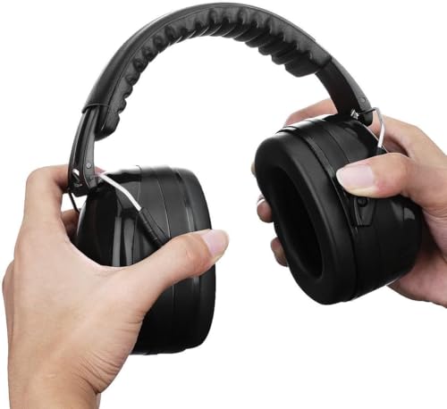 G & F Products Safety Ear Muffs 2 Pack, 34dB NRR Hearing Protection with Adjustable Headband for Shooting, Work & Kids - color: Black and Blue (2 Pcs)
