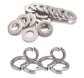 M10 304 Stainless Steel Flat Washer and Split Spring Lock Washer Assortment Set, 50Sets /Pack (M10)