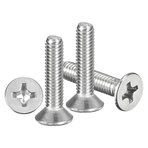 METALLIXITY 5/32"-32x3/4 Phillips Flat Head Bolts 304 Silver 30Pcs - color: Silver, size: 5/32"-32x3/4"