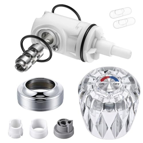 Shower Faucet Repair Kit, Compatible with Valley V4268 V4205 V4206 V4283 V4269, Fits Back to Back Tub/Shower Parts, Complete Cartridge Repair Kit with Clear Handle