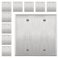 ENERLITES Double Blank Device Metal Wall Plate, 2-Gang, Silver, 10 Pack - color: Stainless Steel, size: 2 Gang - Standard