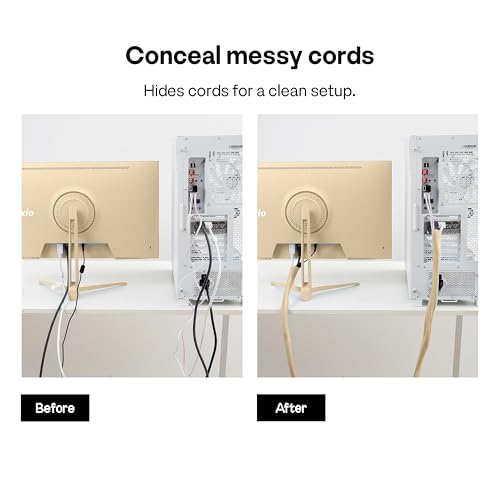 Pixio 10FT Tubing Cable Sleeve – Beige 1/2 inch Flexible Cable Management Sleeve for PC, Gaming, TV & Office, Wire Organizer for Desk Cable Cleanup - color: Beige