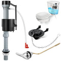 Saillong Universal Toilet Flusher Replacement Kit, Fill Valve, 2-Inch Flapper, Side Mount Handle Lever, Water-Saving, Adjustable Toilet Repair Kit Inside Tank, Easy to Install(1 Set,Dark Grey, Black) - color: Dark Grey, Black