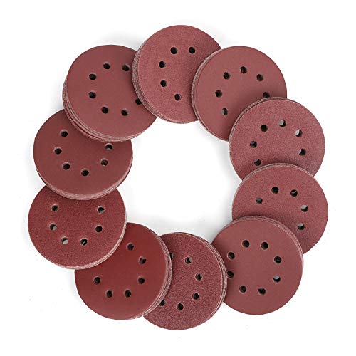 WORKPRO 150 Pack 5 Inch Sanding Discs Sandpaper, 8-Hole Hook and Loop - style: Random Orbital Sander Pads