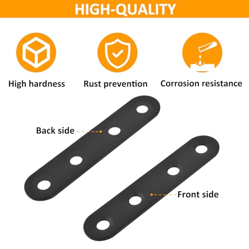 Mending Plates for Wood - 28 Set Metal Flat Plate Straight Bracket for Board, Bed Frame, Furniture & Shelves,Wood Connector Brackets,Stainless Steel (4 Size-28 Set) - size: 4 Sizes Set (1.42/1.81/2.2/3 inches)
