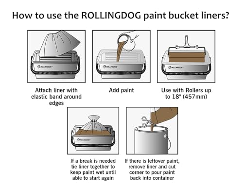 ROLLINGDOG 18 Inch Disposable Paint Bucket Liners - color: Bucket Liners