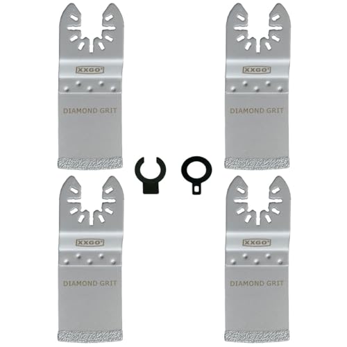 XXGO 4 Pcs Oscillating Multi Tool Diamond Blades for Grout Removal XG3304D - size: 4 Pcs Diamond Flush Cut Blades