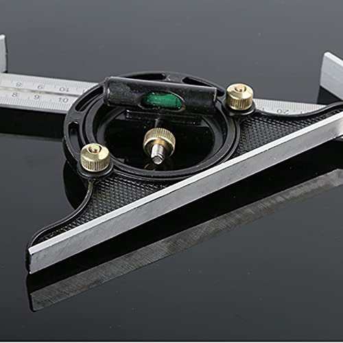 Square Angle Ruler,3Pcs/Set 300mm Stainless Steel t Square Ruler Adjustable Sliding Combination & Protractor Level Measure Measuring Set