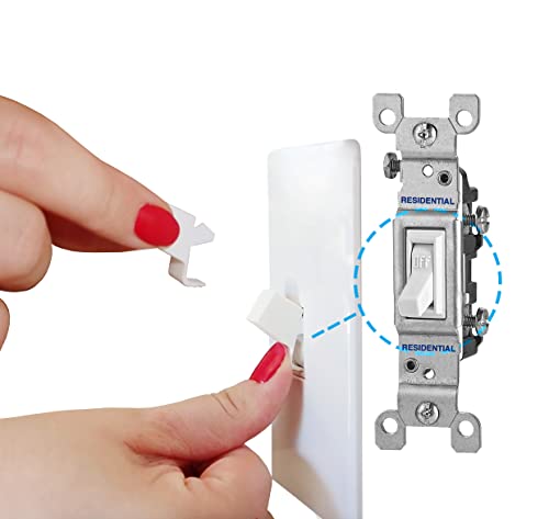 Residential (10 Pack, White) | No Tools Required | Easy to Install and Remove | Child Proof Light Switch Cover Guard - color: White, size: 10 Pack