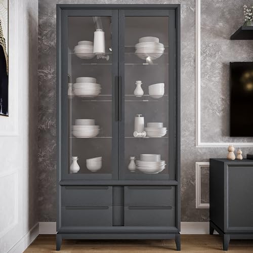 Malimali 10 Pack 11.81" Black Edge Finger Pulls for Cabinets, Drawer Pulls - color: Matte Black, size: 300mm/11.81" (10Pcs)