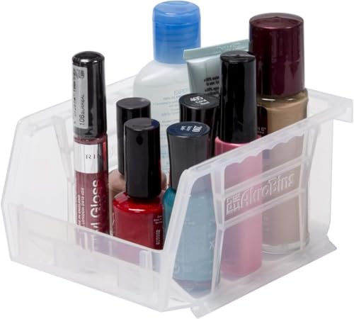 Akro-Mils 30210 AkroBins Plastic Storage Bins, 5"x4"x3", Clear, 6-Pack - color: Clear, size: 6 Pack