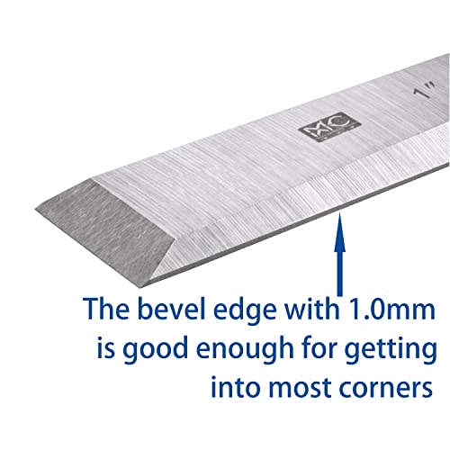 6 Piece Bevel Edge Wood Chisel Set 1/4 inch(6mm), 3/8 inch(10mm), 1/2 inch(12mm), 5/8 inch(16mm), 3/4 inch(20mm), 1 Inch(26mm) with Hornbeam Handles and Stainless Steel Ferrules - size: 6 Piece Bevel Chisel
