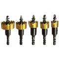5 Pcs HSS Titanium Hole Saw Kit 5/8" to 1-3/16" Metal Hole Cutter Drill Bits for Steel Iron Aluminum Plastic with 5 Allen Wrenches Included