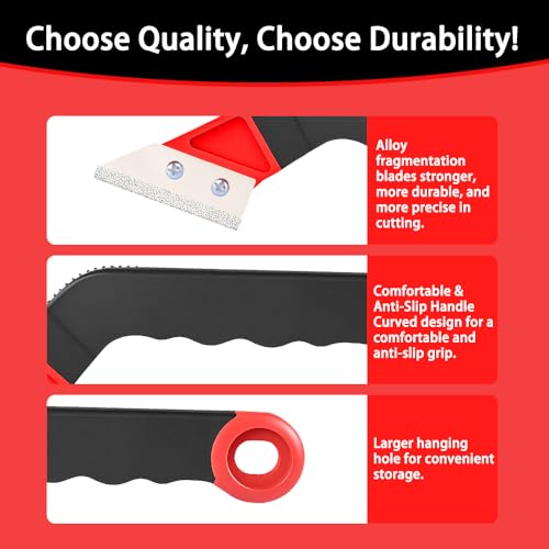 2Pcs Grout Removal Tool, Angled Design Grout Hand Saw Tile Grout Remover with 6 PCS Extra Replacement Blades for Tile Cleaning