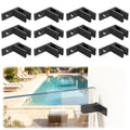 12Pack Black Railing Wall to Glass Clamp, F-Shape Glass Railing Clip - size: 12 Pack, style: F Shape