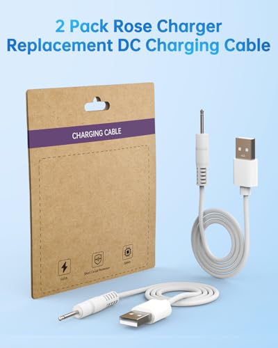 6mm Magnetic Replacement Charger Cable for Rose Tool, USB-A & USB-C - color: White-DC-2.5mm