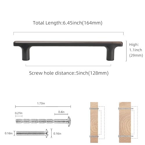 COTYKILEY 10 Pack 5 Inch(128mm) Oil Rubbed Bronze Cabinet Handles Kitchen Cabinet Pulls Cabinet Door Handles Kitchen Cabinet Hardware Cupboard Drawer Pulls Dresser Handles - color: Oil Rubbed Bronze, size: 5" Hole Center（128MM）