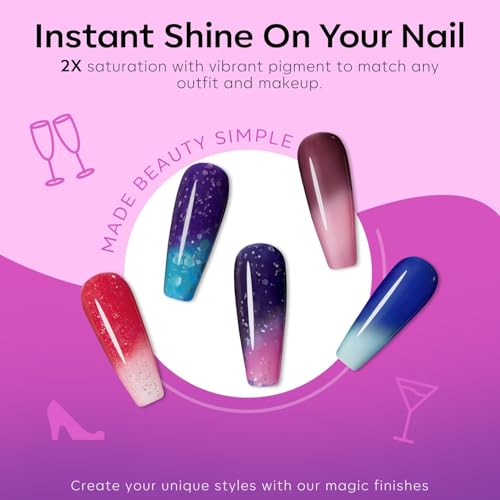modelones Color Changing Nail Polish Set, 6 Colors Pink Blue Purple Neon - color: A1 Color Changing