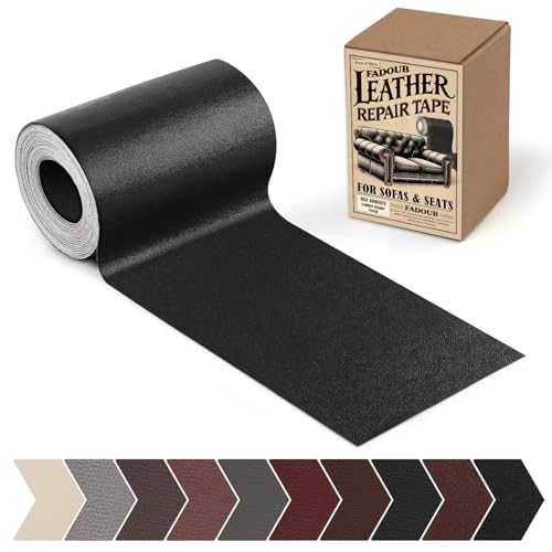 Leather Repair Patch, Self Adhesive Leather Repair Tape Kit Black - color: Black, size: Fine Grain 3 x 60 In
