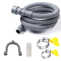 HLMOptimo 3.2 Feet Universal Washing Machine Drain Hose Flexible Dishwasher Drain Hose Extension Kits Corrugated Washer w/ 2 Clamps 1 adapter 1 U-Bend Holder - size: 3.2 feet
