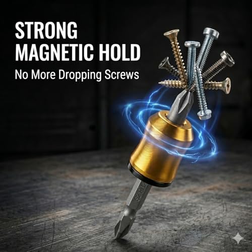 Magnetic Screw Ring Set 3PCS with PH2 S2 Bit, 1/4” Hex Screw Holder for Drill & Power Bits, Removable Magnetic Screwdriver Bit Holder for DIY, Woodworking, Mechanics & Repair