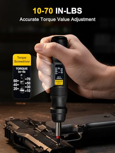 GROWNEER 1/4'' Drive Torque Wrench Screwdriver, 10-70 In-lb Inch Pound Torque Screwdriver Electrician Kit with Sockets & S2 Bits, 50 In 1 Set for Electronics Maintenance Bike Repair Mounting - color: Mechanical Torque Screwdriver
