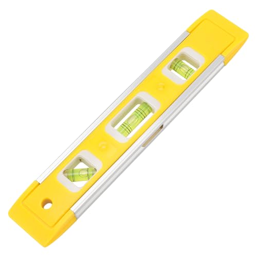 12 Pack 9 Inch Magnetic Torpedo Level with 45, 90, 180 Degree Bubbles, Plastic Shell Shock Resistant Torpedo Level, Yellow Spirit Level Measuring Tool - color: Yellow, size: 12PCS