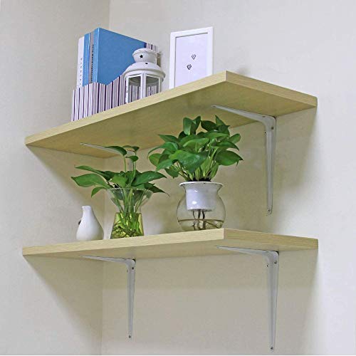 Wideskall® Metal 5" x 6" inch Wall Corner Angle Shelving Shelf Brackets, White, Pack of 12 - size: 5" x 6" inch