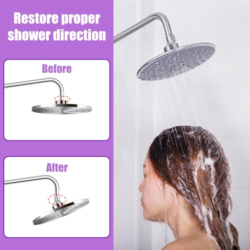 1/2 Inch Shower Arms Ball End Adapters with Gasket Washer Filters, Flexible Shower Head Ball Joint Replacement Parts for Fixed or Handheld Swivel Showers Chrome-Plated Finish & Tightly Sealed