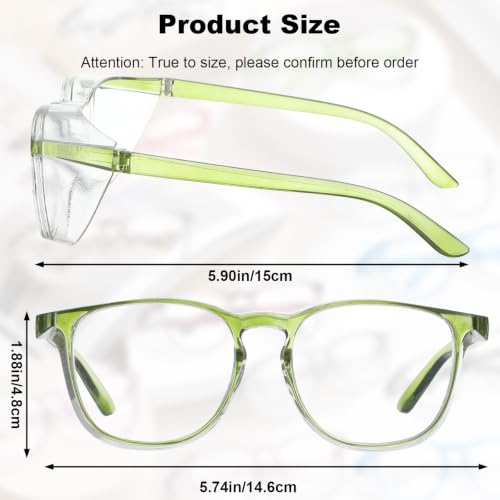 Qianyu 12 Pack Safety Glasses, Goggles Stylish Anti-Fog Protective Eyewear Cute Clear Glasses Multiple Colors Anti-Dust Eyewear for Nurses Women and Men