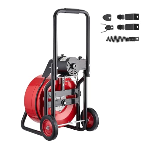 VEVOR Drain Cleaner Machine 100 FT x 3/4 Inch Auto Feed Sewer Snake Auger - style: 100 FT x 3/4''