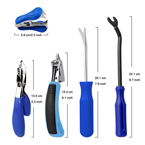 5 Pieces Staple Remover Tools Set for Office,Upholstery and Construction, Professional Tack and Nail Puller Kit for Efficiently and Easily Remove All Kinds of Staples,Tacks and Nails - color: 5 Pcs Blue