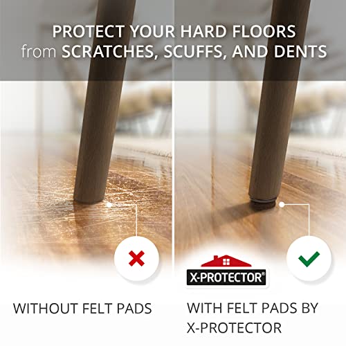 Screw-On Felt Furniture Pads X-Protector 24 PCS - 1.1” Premium Chair Glides - size: 1.1"