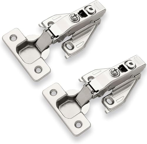 DecoBasics (10 PCS) Full Overlay Soft Close Cabinet Hinges for Kitchen Cabinets - 105° Face Frame Concealed Cabinet Door Hinge -3 Way Adjustability -Clip on Plate & Matching Screw 4 Easy Installation
