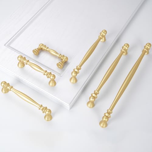 10 Pack 7-1/2 Inch(192mm) Kitchen Cabinet Handles Brushed Gold Cabinet Pulls Zinc Alloy Drawer Pulls Solid Kitchen Hardware - color: Brushed Gold, size: 7-1/2'' Hole Center(192mm)