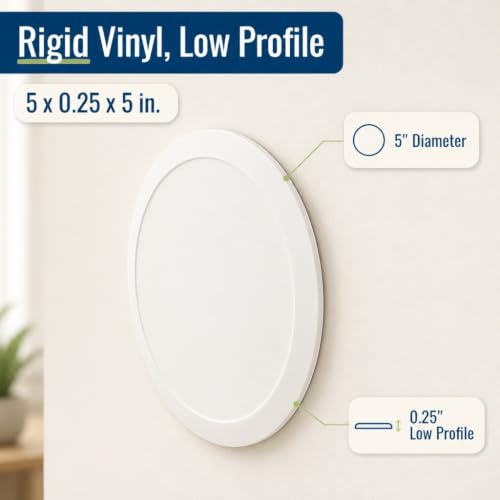 Prime-Line U 9271 Wall Protector, 5 In., Smooth Surface, Rigid Vinyl, White (Single Pack) | Self-Adhesive Backing, Single Pack - color: White
