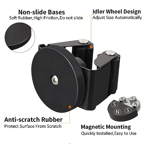 MUTUACTOR Magnetic Broom Holder Heavy Duty,12lbs Magnetic Mount Broom and Mop Holder with Utility Grippers,2PCS Non-scratch Magnetic Tool Holder for Work Garage Laundry Kitchen RV Van Accessories - style: Anti-slip,Black,2PCS