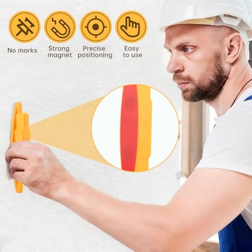 4pcs Magnetic Stud Finder Wall Detector Scanner No Batteries Required Stud Finder for Drywall and Wood(COLOR:yellow)