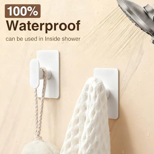 pickpiff Adhesive Towel Hooks: 20LB Extra Strong Wall Hanger, White 8 Pack - color: White, size: 8 Pack